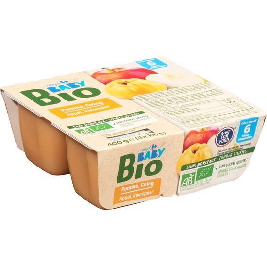 Carrefour Baby Bio - Desserts bébé bio pomme coing dès 6 mois (4)