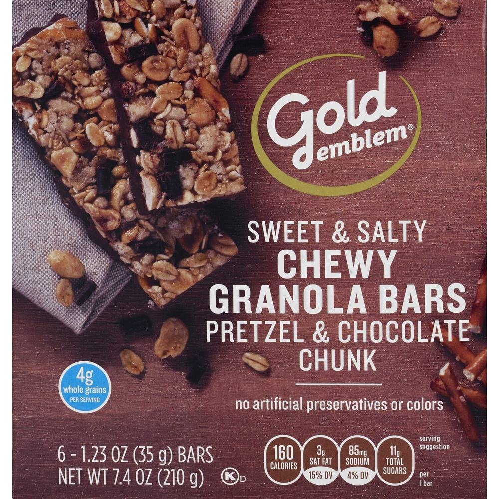 Gold Emblem Pretzel and Chocolate Chunk Sweet and Salty Chewy Granola Bars, 6CT