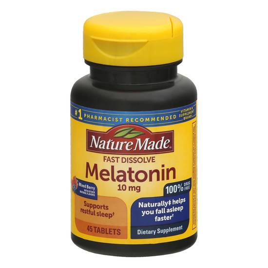 Nature Made Fast Dissolve Mixed Berry Melatonin Sleep Aid Tablets (45 ct)