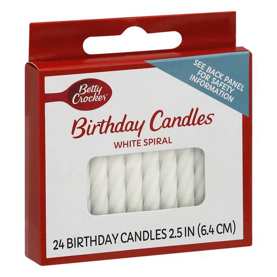 Betty Crocker White Spiral Birthday Candles (24 ct)