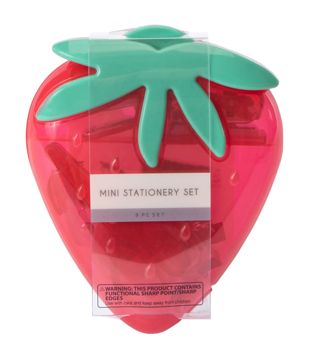 Mini Stationery Set 9-Pcs Strawberry