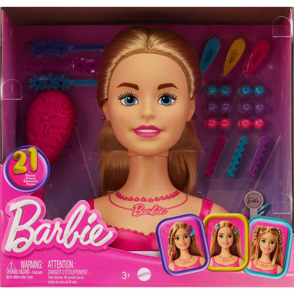 Barbie Doll Styling Head and Accessories For Kids Ages 3+ Years (21 ct)