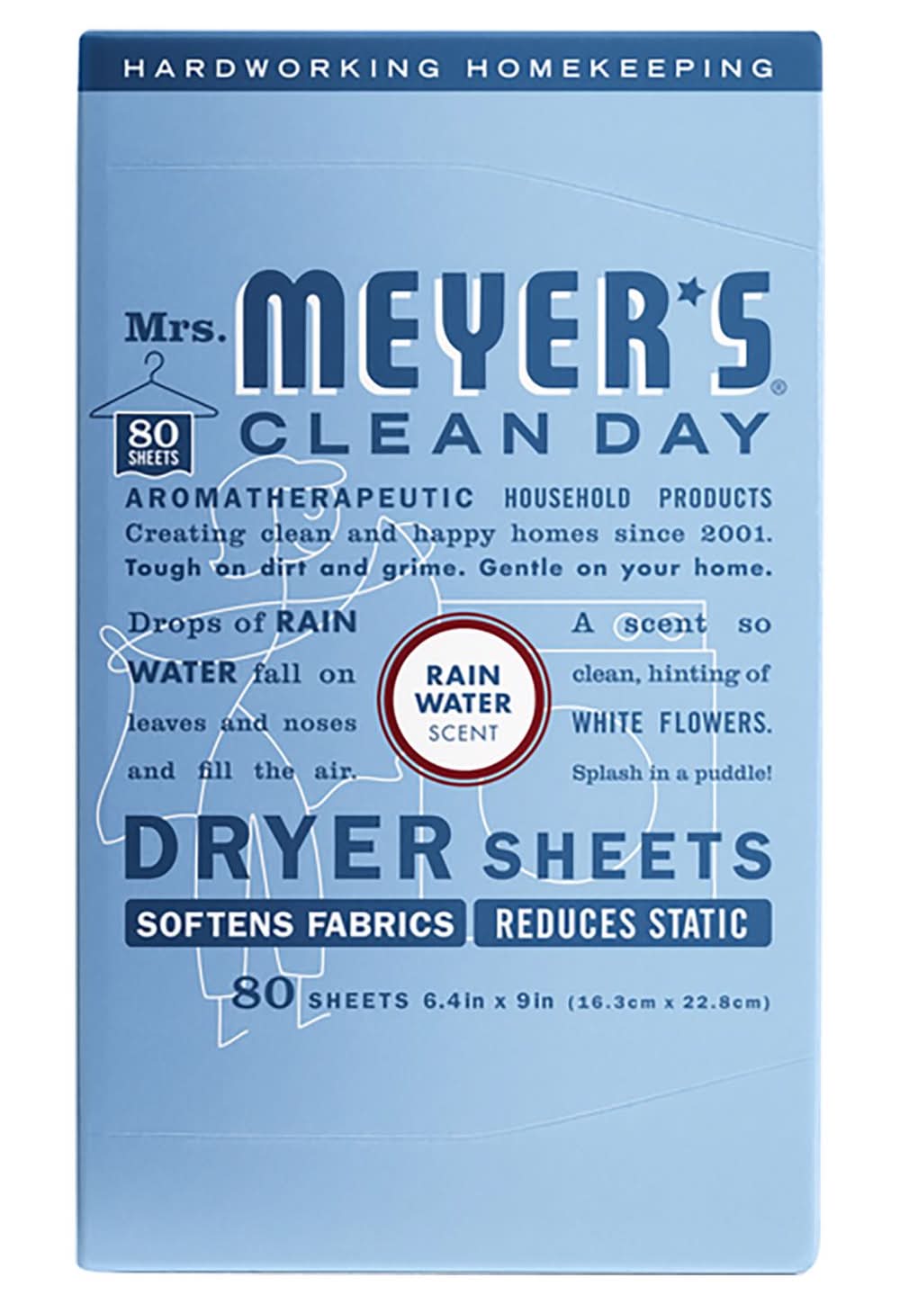 Mrs. Meyer'S Clean Day Rain Water Scent Dryer Sheets Sheets 80 Pk