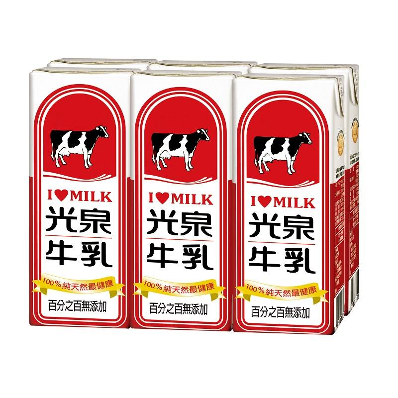 光泉全脂保久牛乳-200ml <200ml毫升 x 1 x 6Bottle瓶>