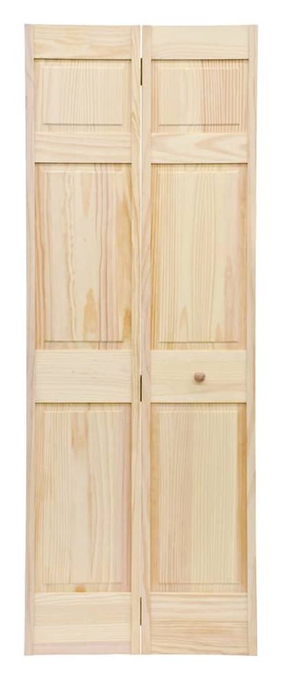 RELIABILT 30-in x 80-in unfinished 6-panel Solid core Unfinished Pine Wood Closet Bifold Door ( Hardware Included ) | RAD 108-BF-30