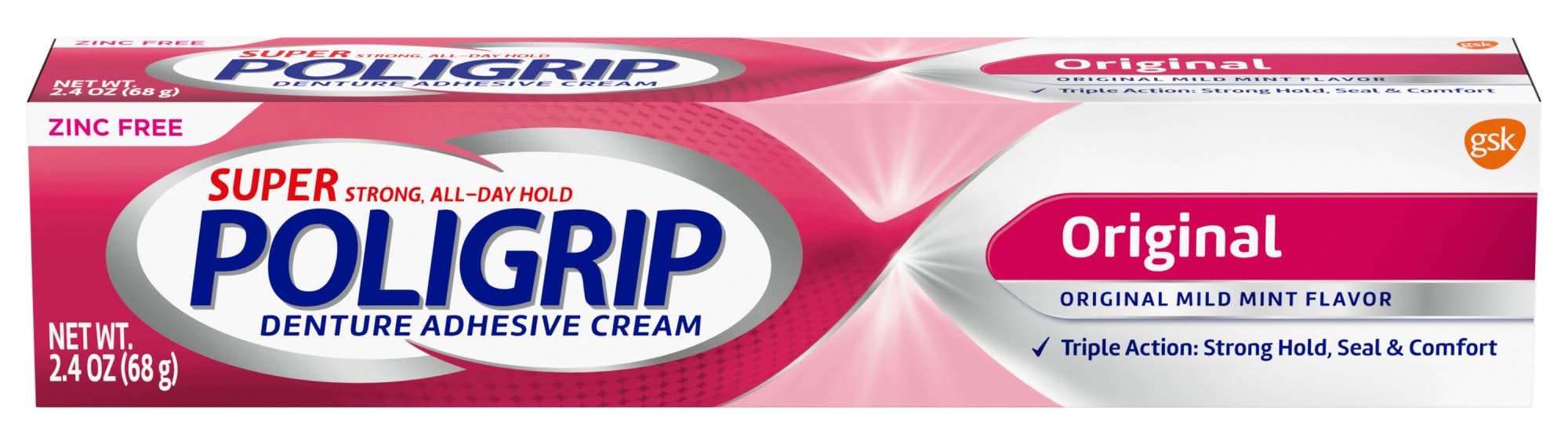 Poligrip Original Denture Adhesive Cream (2.4 oz)