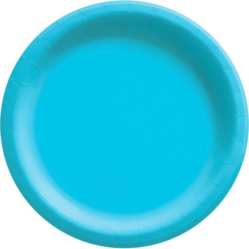 Caribbean Blue Extra Sturdy Paper Dinner Plates, 10in, 20ct
