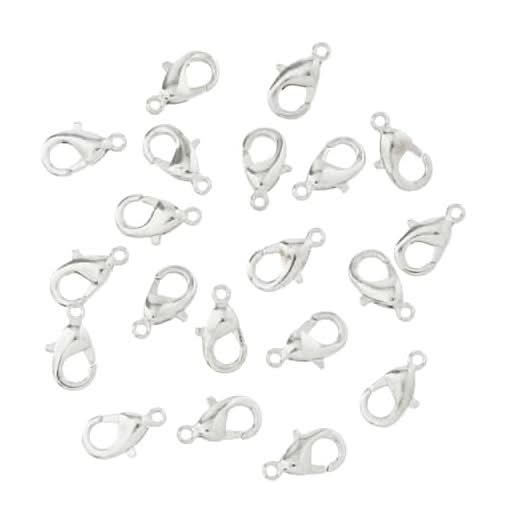 Bead Landing Lobster Clasps, Rhodium Tone (20 ct)