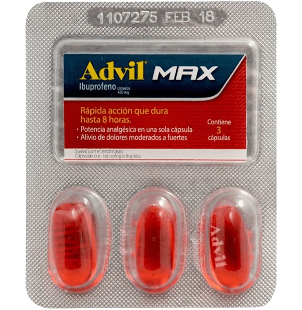 Advil · Max ibuprofeno cápsulas 400 mg (3 un)