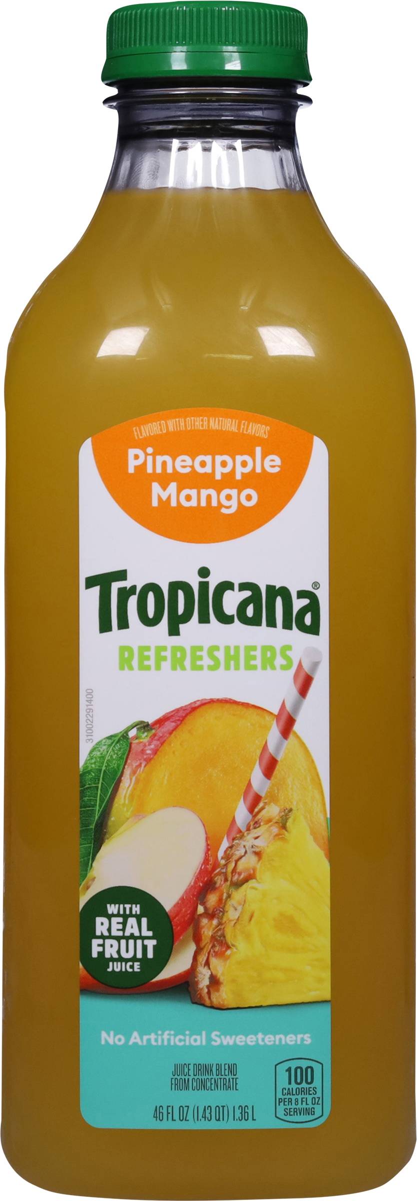 Tropicana Refreshers Juice Drink Blend, Pineapple-Mango (46 fl oz)