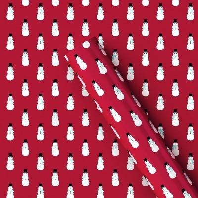 Wondershop 50 Sq ft Snowman Christmas Gift Wrap, Red