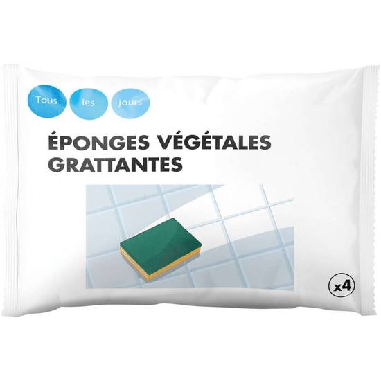 TOUS LES JOURS - Eponges végétales grattantes - x4