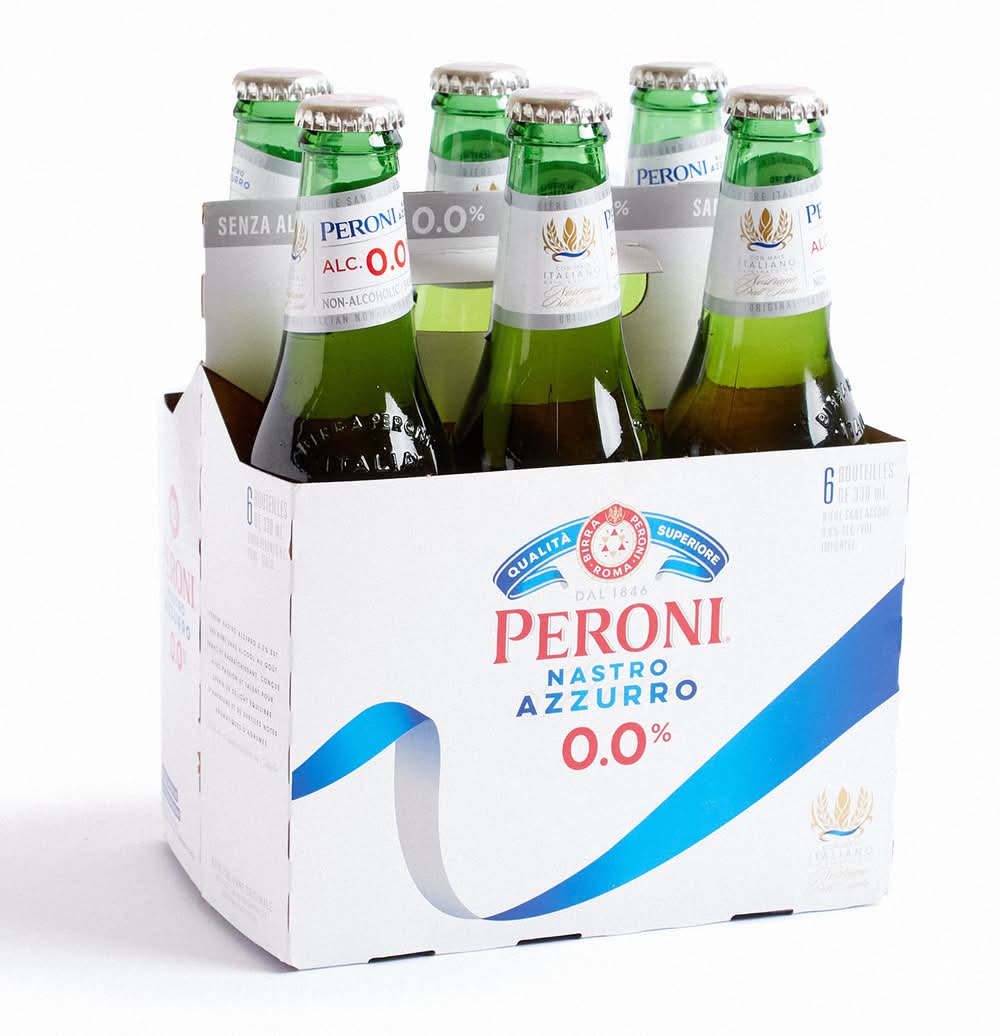 Peroni · Cerveza sin alcohol nastro azzurro (6 x 330 ml)