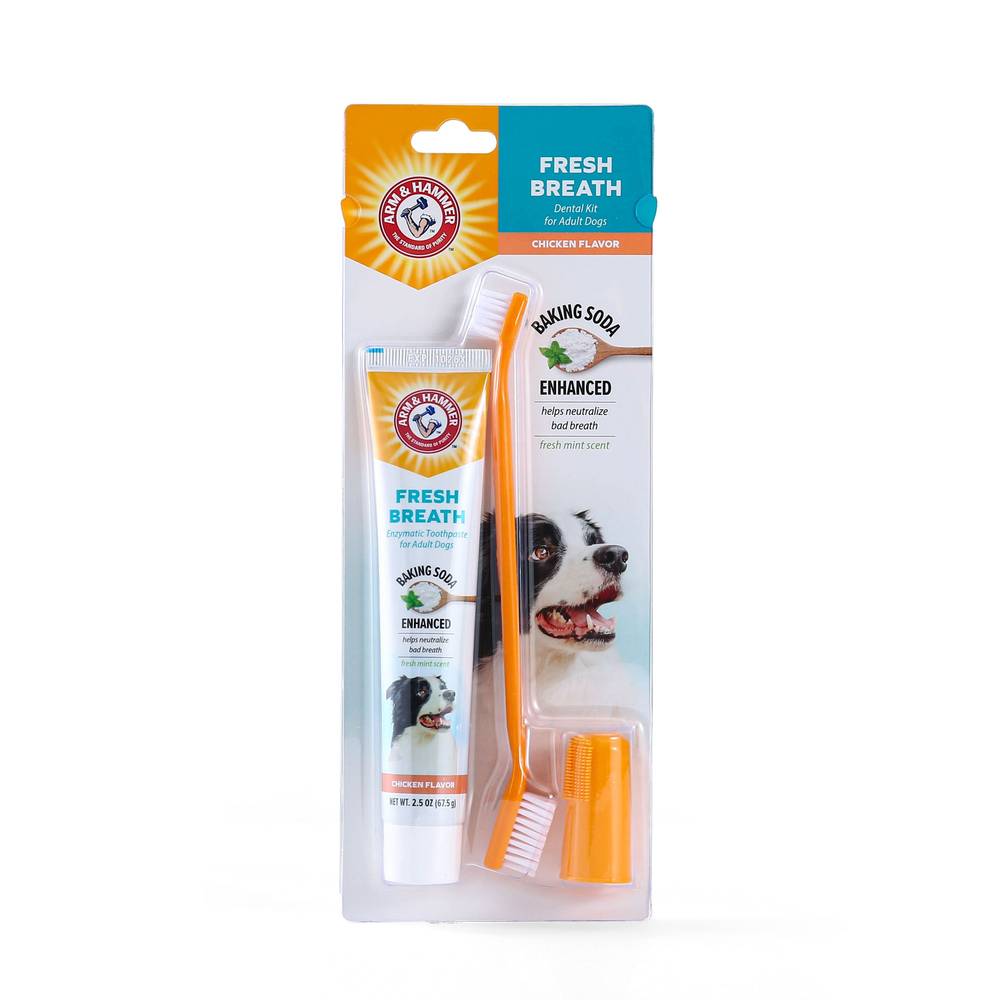 Arm & Hammer Fresh Breath Dental Kit For Adult Dogs (chicken)