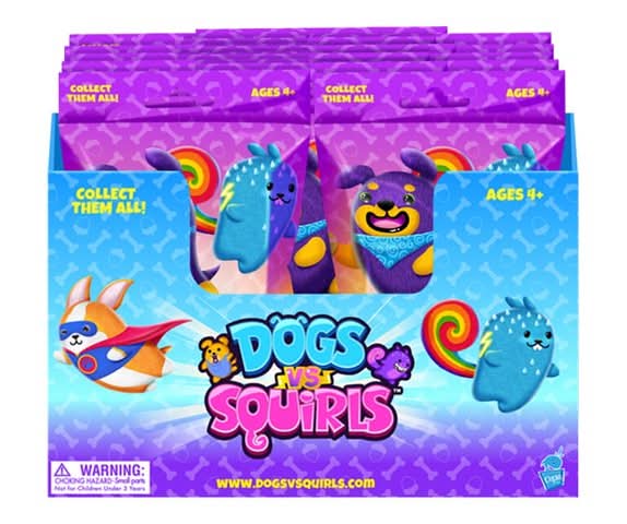 Cepia LLC. Dogs Vs Squirlz Super Soft & Bean Filled Plushies, 4 in, Assorted