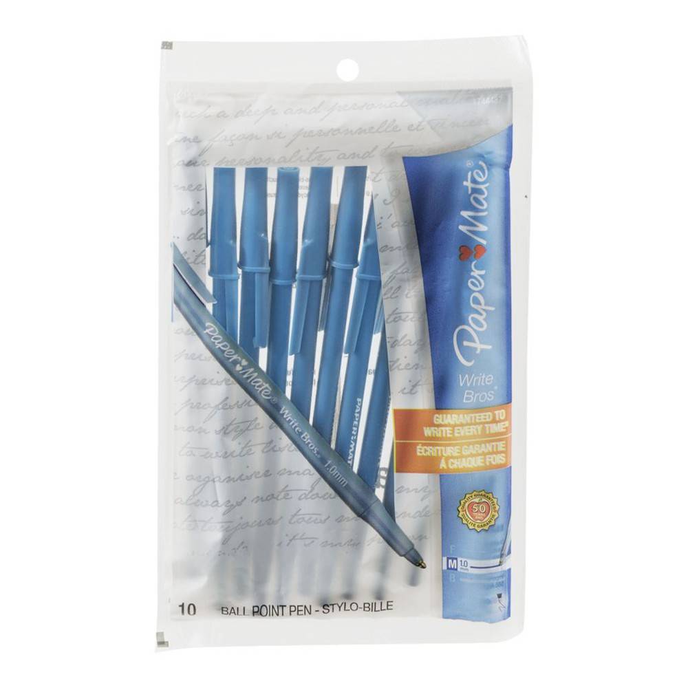 Paper Mate Stick Ballpoint Pens, Blue (10x1pack)