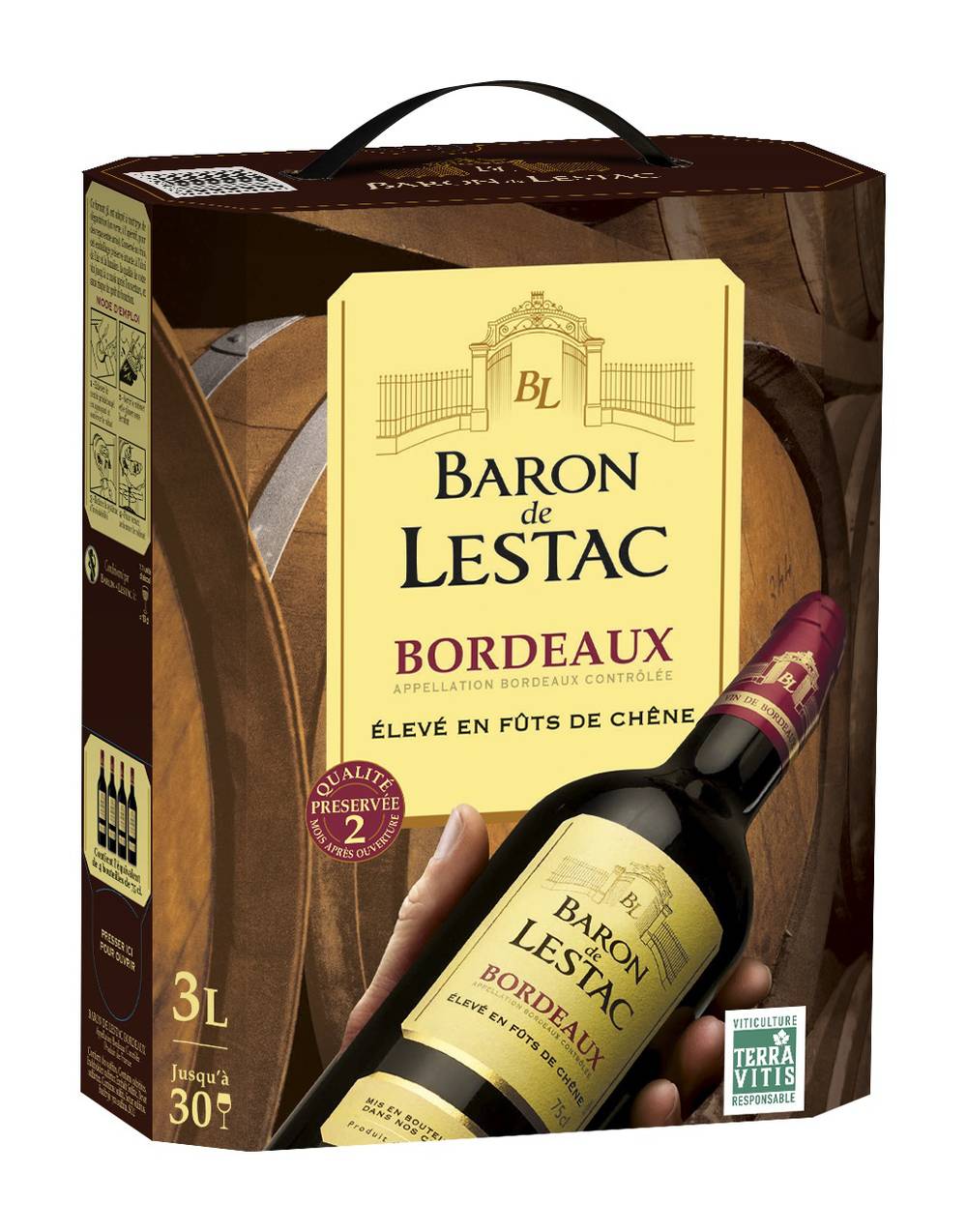 Baron de Lestac - Vin rouge bordeaux aop (4 x 750ml)