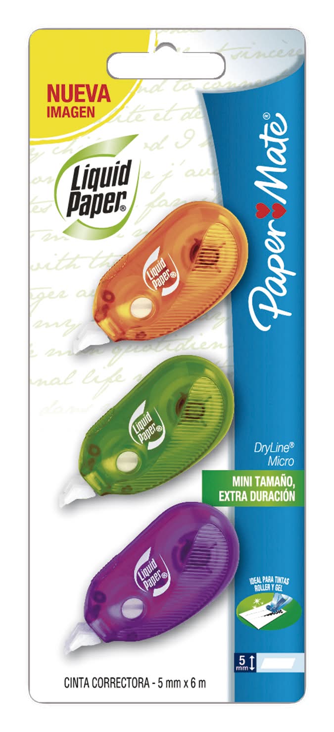 Paper Mate · Corrector en cinta (3 un)