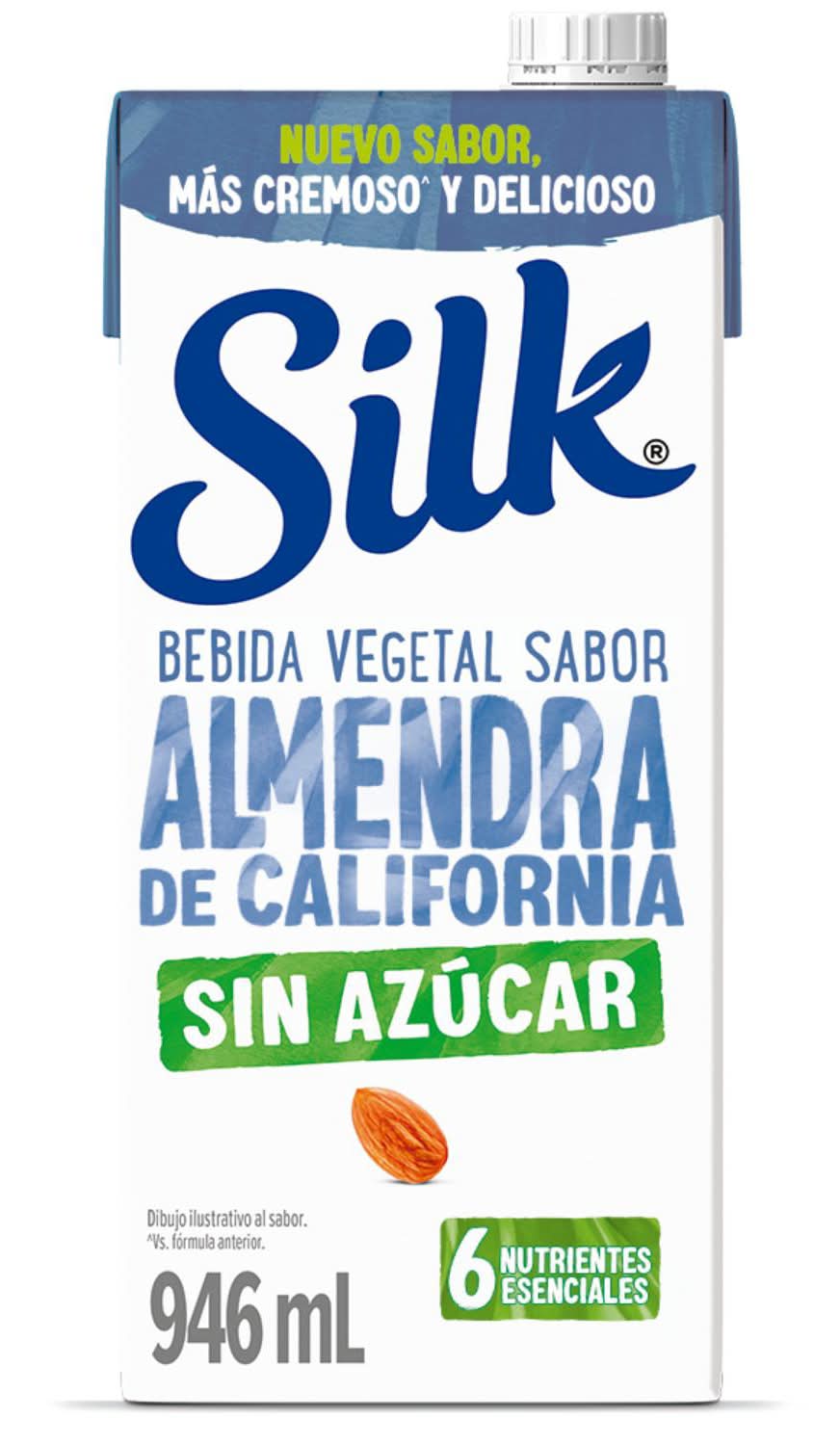 Silk · Bebida vegetal sin azúcar, almendra de california (946 ml)