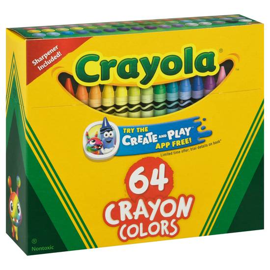 Crayola Crayon Colors With Sharpener Included (64 ct)