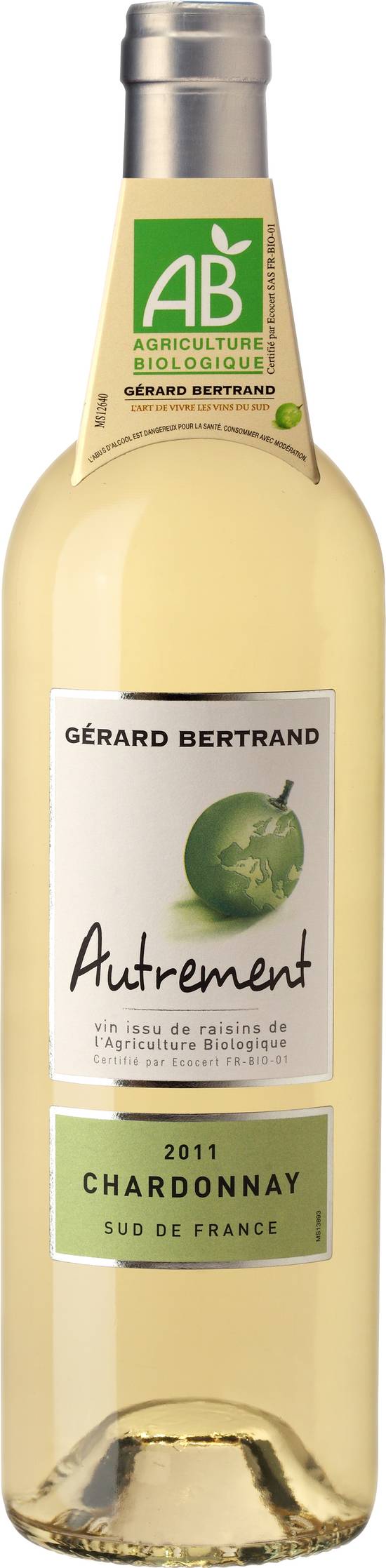 Gerard Bertrand Autrement - Gérard bertrand vin blanc autrement chardonnay IGP pays d'oc bio (750 ml)