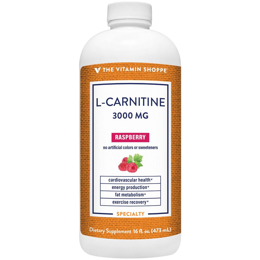 The Vitamin Shoppe L Carnitine 3000 mg, Raspberry (16 fl oz)