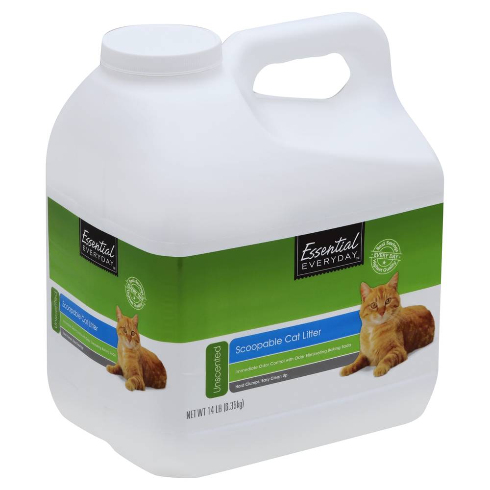 Essential Everyday Scoopable Unscented Cat Litter (14 lbs)