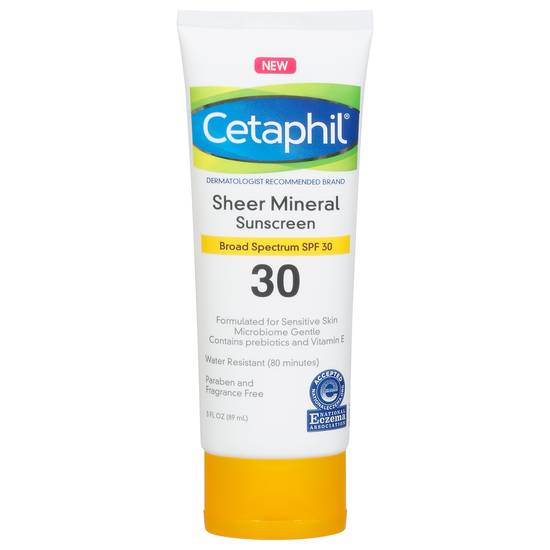 Cetaphil Broad Spectrum Spf 30 Sheer Mineral Sunscreen