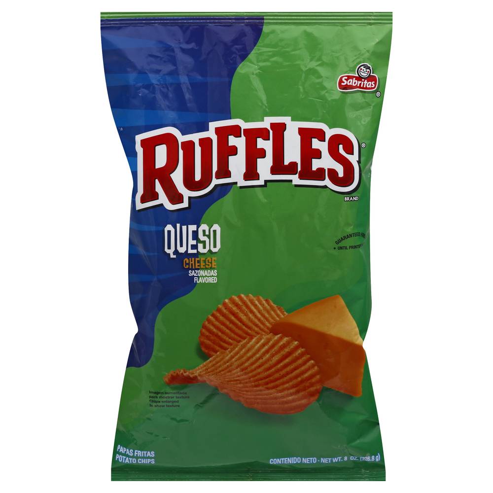 Ruffles Potato Chips, Queso Cheese Sazonadas (8 oz)