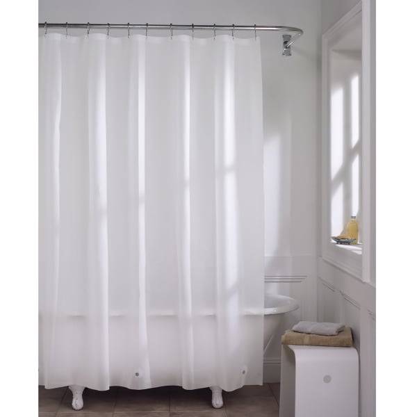 Zenna Home Lightweight Vinyl Shower Curtain Liner, 70 in x 72 in, Frosty