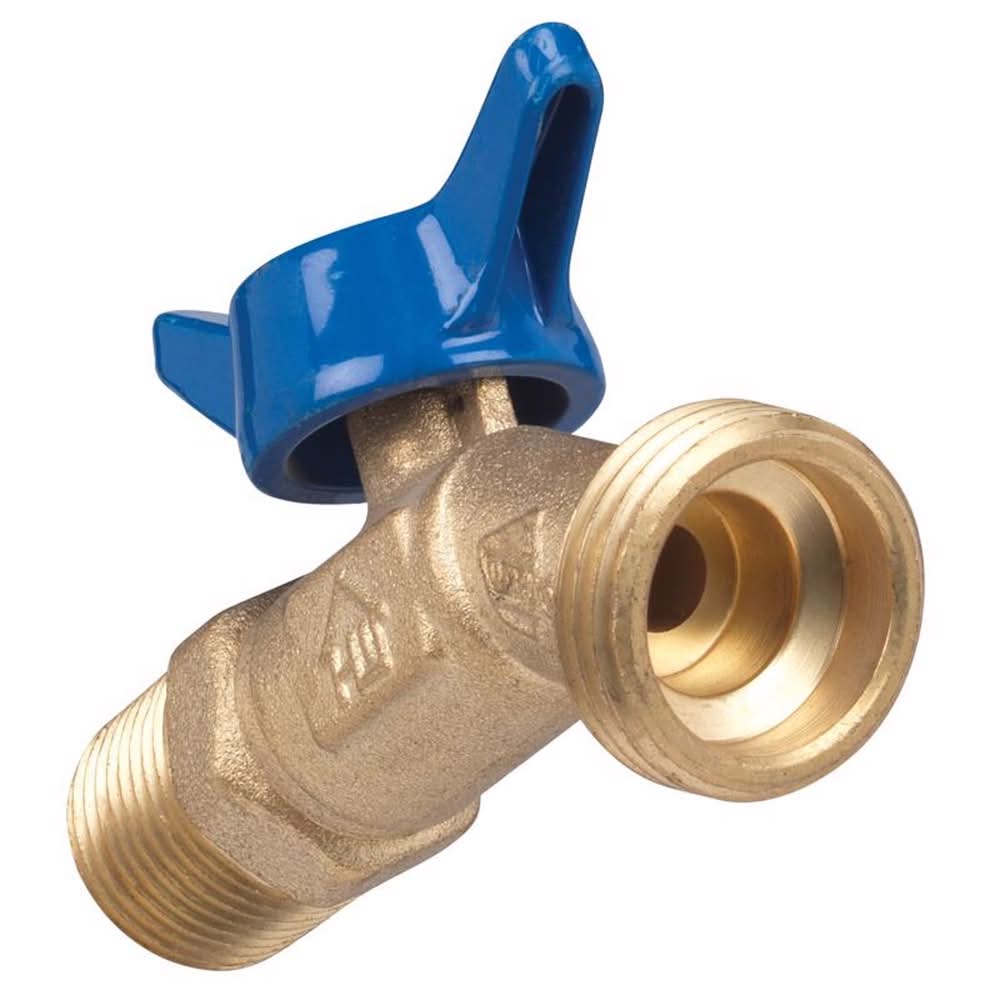 Homewerks 1/2 In. Mip X 3/4 In. Mht Brass No-Kink Hose Bibb
