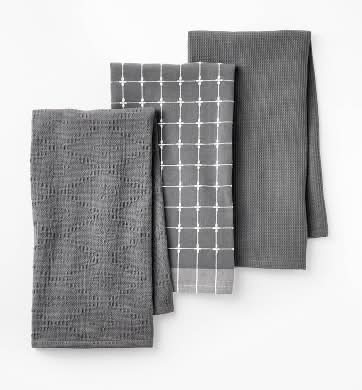 Figmint Kitchen Towels, Dark Gray (3 ct)