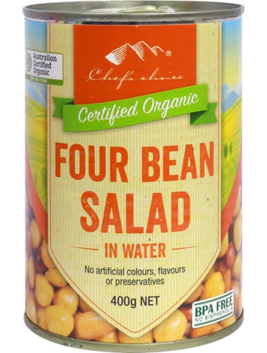 Chef's Choice Organic 4 Bean Salad (can) (400g)