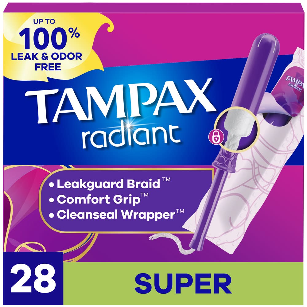 Tampax Unscented Super Absorbency Tampons (28 ct)