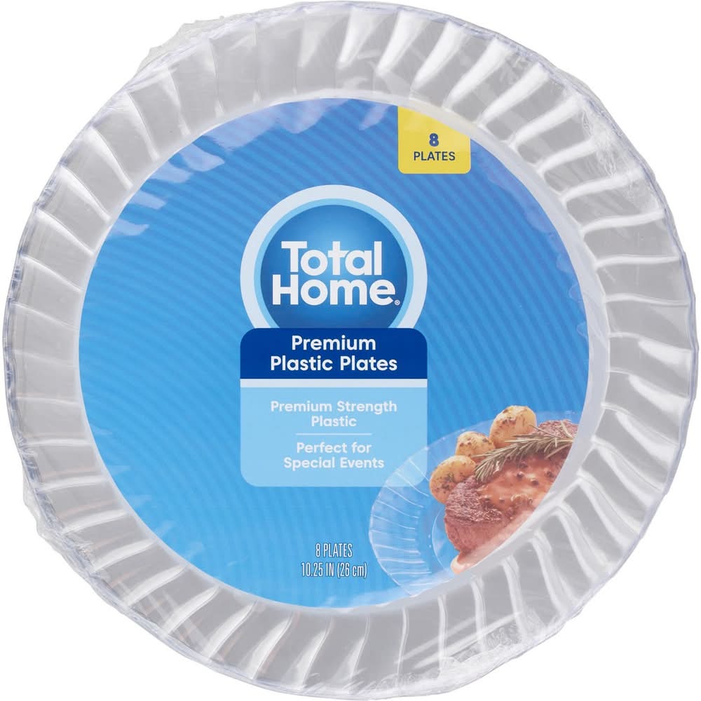 Total Home Premium Plastic Dinner Plates (8 ct)