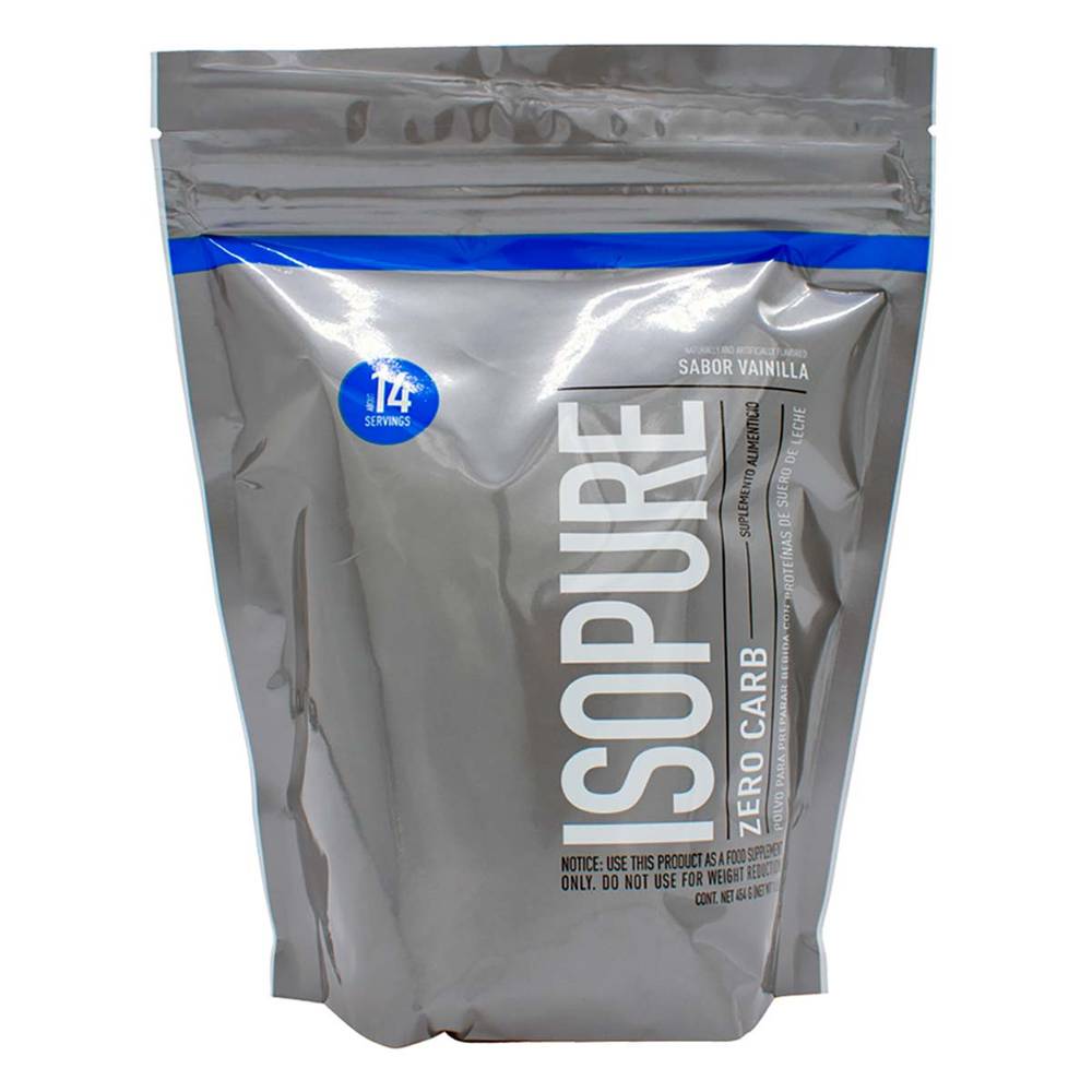 Isopure · Proteína en polvo cero carbohidratos, vainilla (454 g)