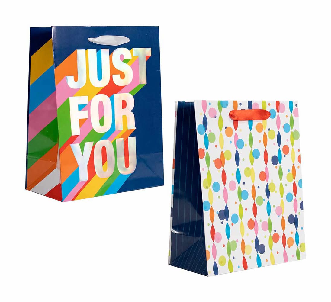 321 Party! Printed Birthday Gift Bags Medium 2 Ct