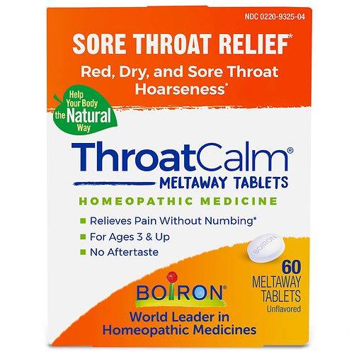Boiron ThroatCalm Homeopathic Tablets for Sore Throat Relief - 60.0 ea