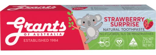 Grants Of Australia Strawberry Surprise Kids Natural Toothpaste (75g)
