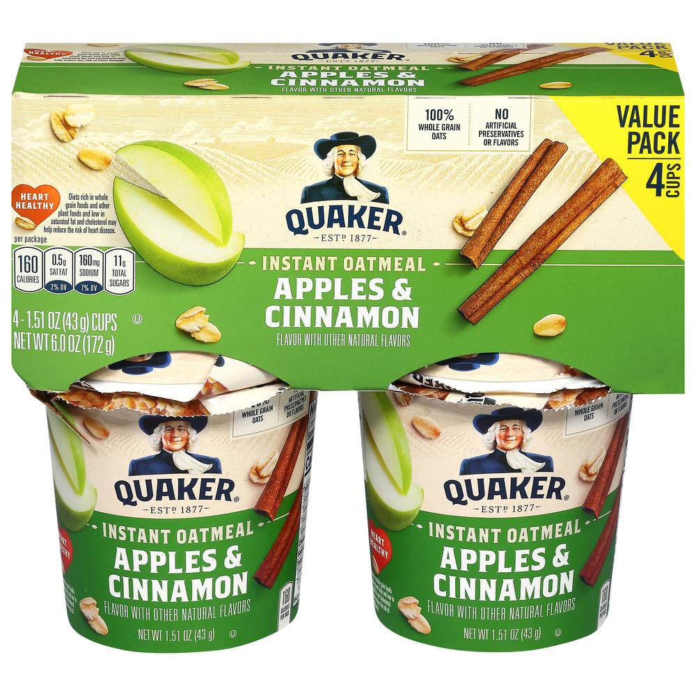 Quaker Instant Oatmeal, Apples-Cinnamon (1.51 oz)