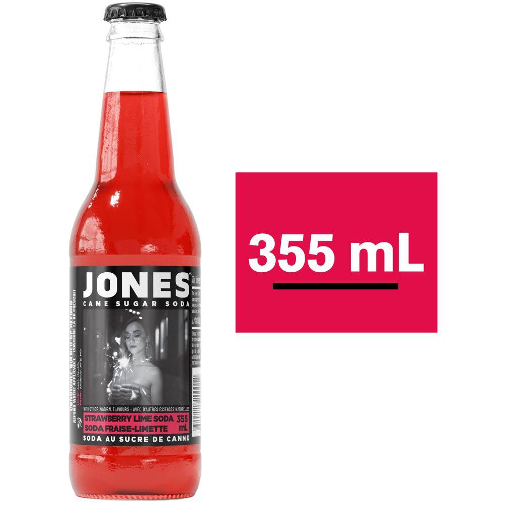 Jones strawberry lime soda - strawberry lime soda (355 ml)