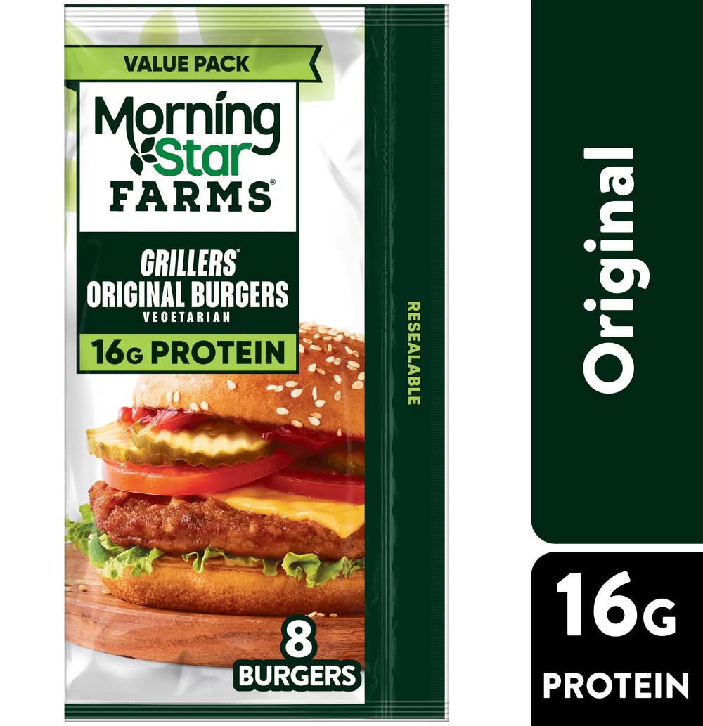 MorningStar Farms Original Veggie Burgers Grillers (18 oz, 8 ct)