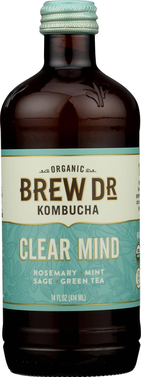 Brew Dr. Kombucha Organic Clear Mind Kombucha Tea (14 fl oz) (rosemary, mint, sage and green tea. )