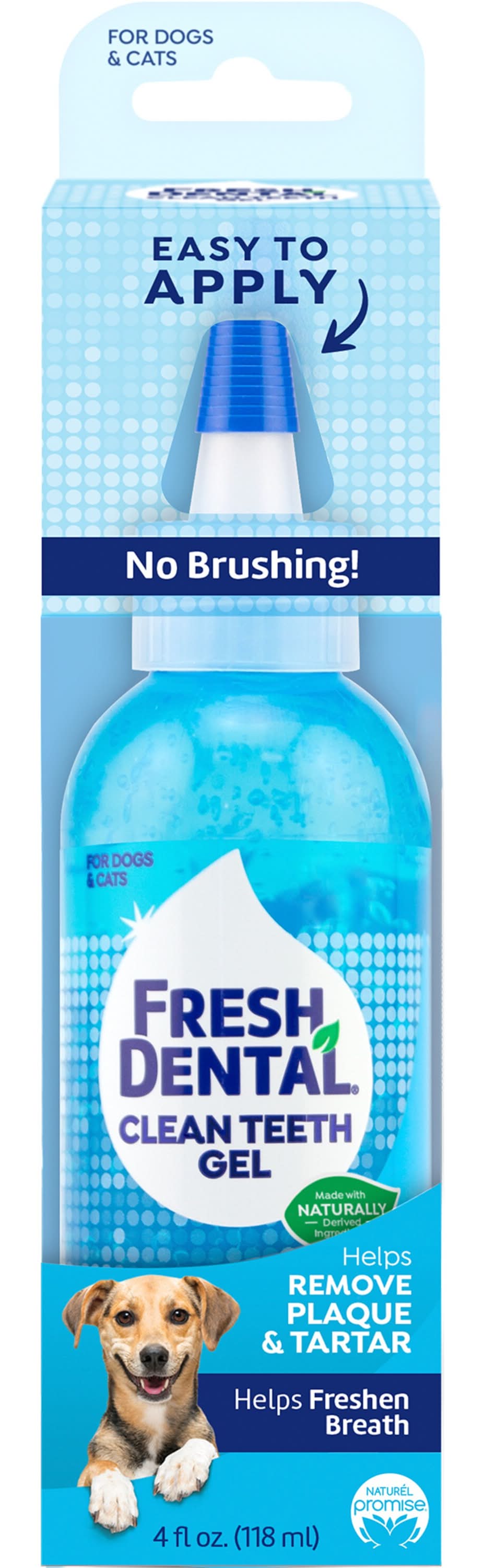 Naturel Promise Fresh Dental No Brushing Clean Teeth Dental & Oral Care Gel For Pets, Peanut Butter (4 fl oz)