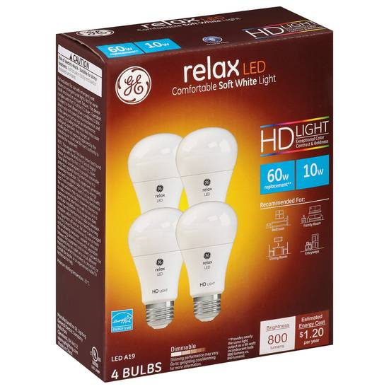 Ge Relax Led Hd Light Bulb 60w (4 ct)