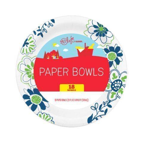24/7 Life Paper Bowls 18 Count