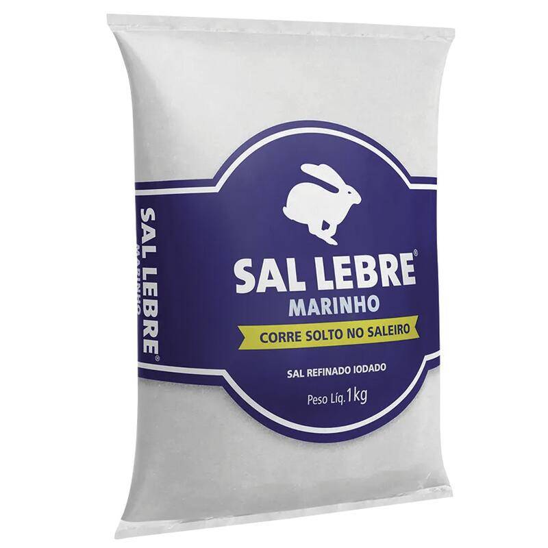 Lebre sal refinado iodado branco (1 kg)