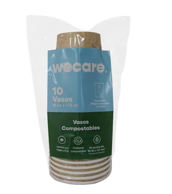 We care vasos compostables (pack 10 piezas)