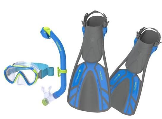 Guardian Sea Star Youth Snorkeling Set (Blue/Green, S/M)
