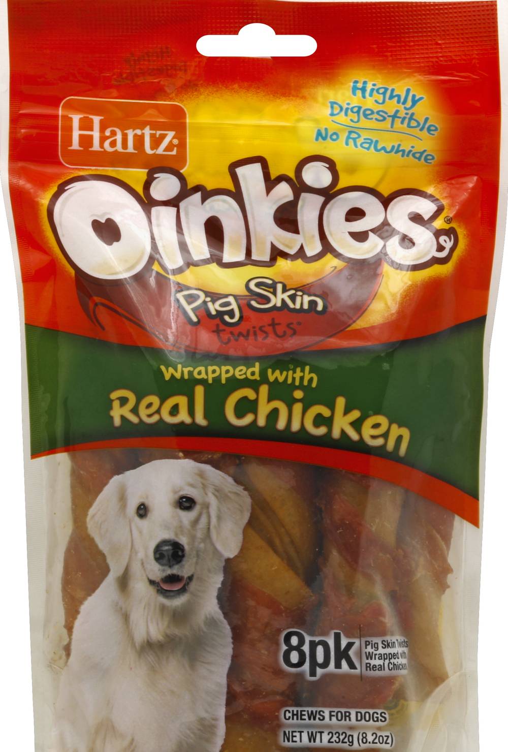 Hartz Onkies Pig Skin Chicken Chews For Dogs (1.02 oz, 8 ct)